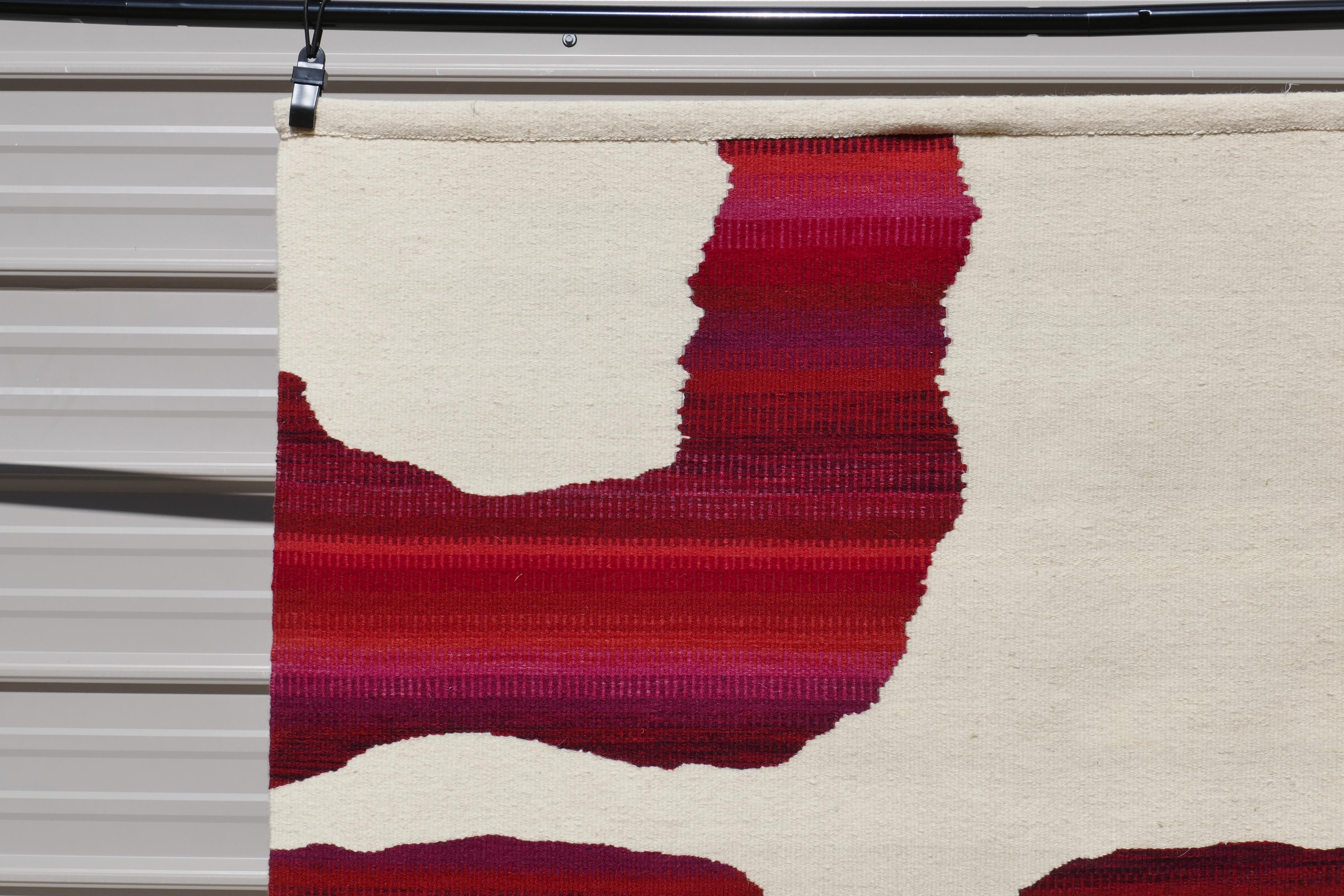 1982 Kathy Merten Handgewebte Wolle Wandteppich Abstrakte Moderne Kunst Textil im Angebot 9