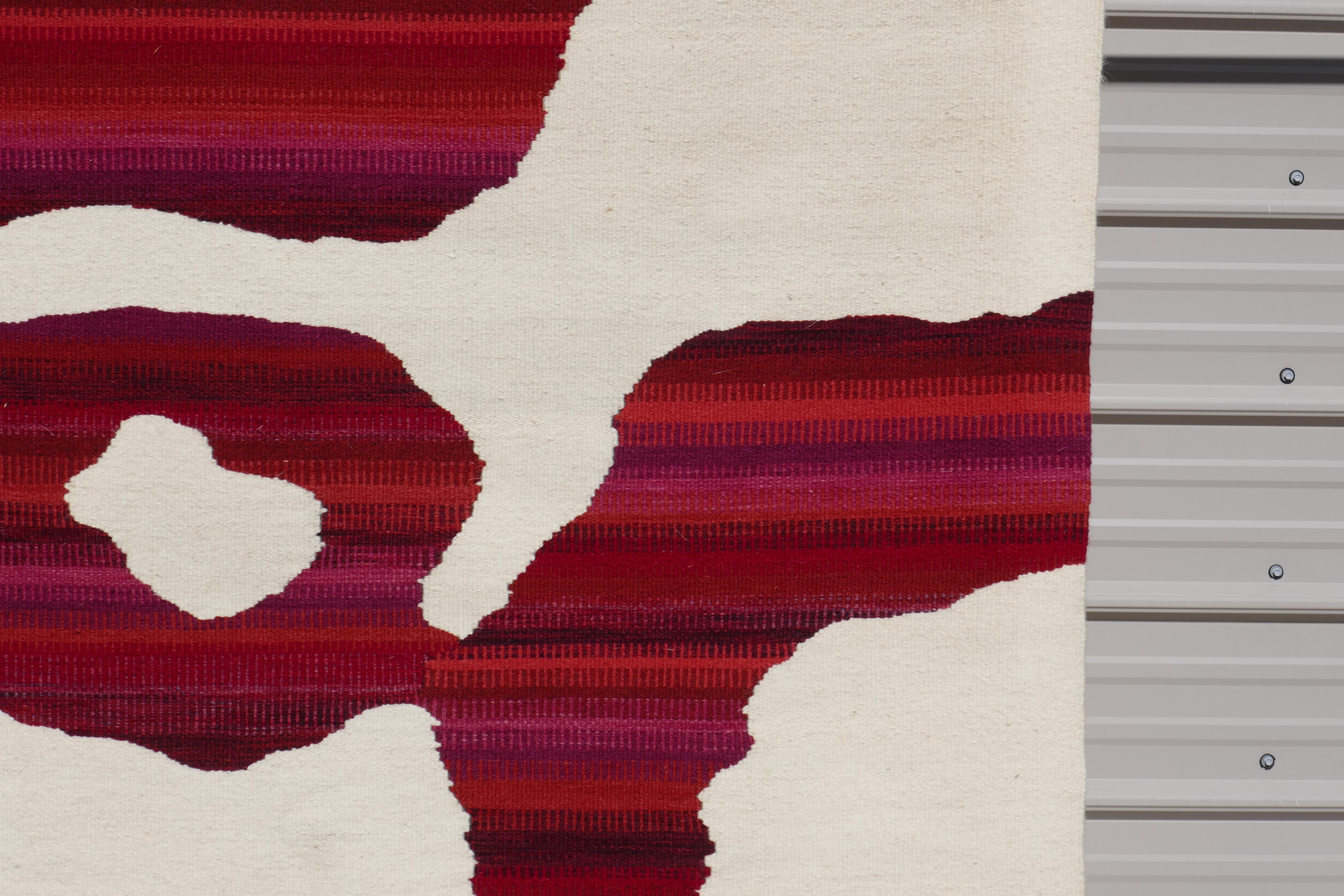 1982 Kathy Merten Handgewebte Wolle Wandteppich Abstrakte Moderne Kunst Textil im Angebot 11