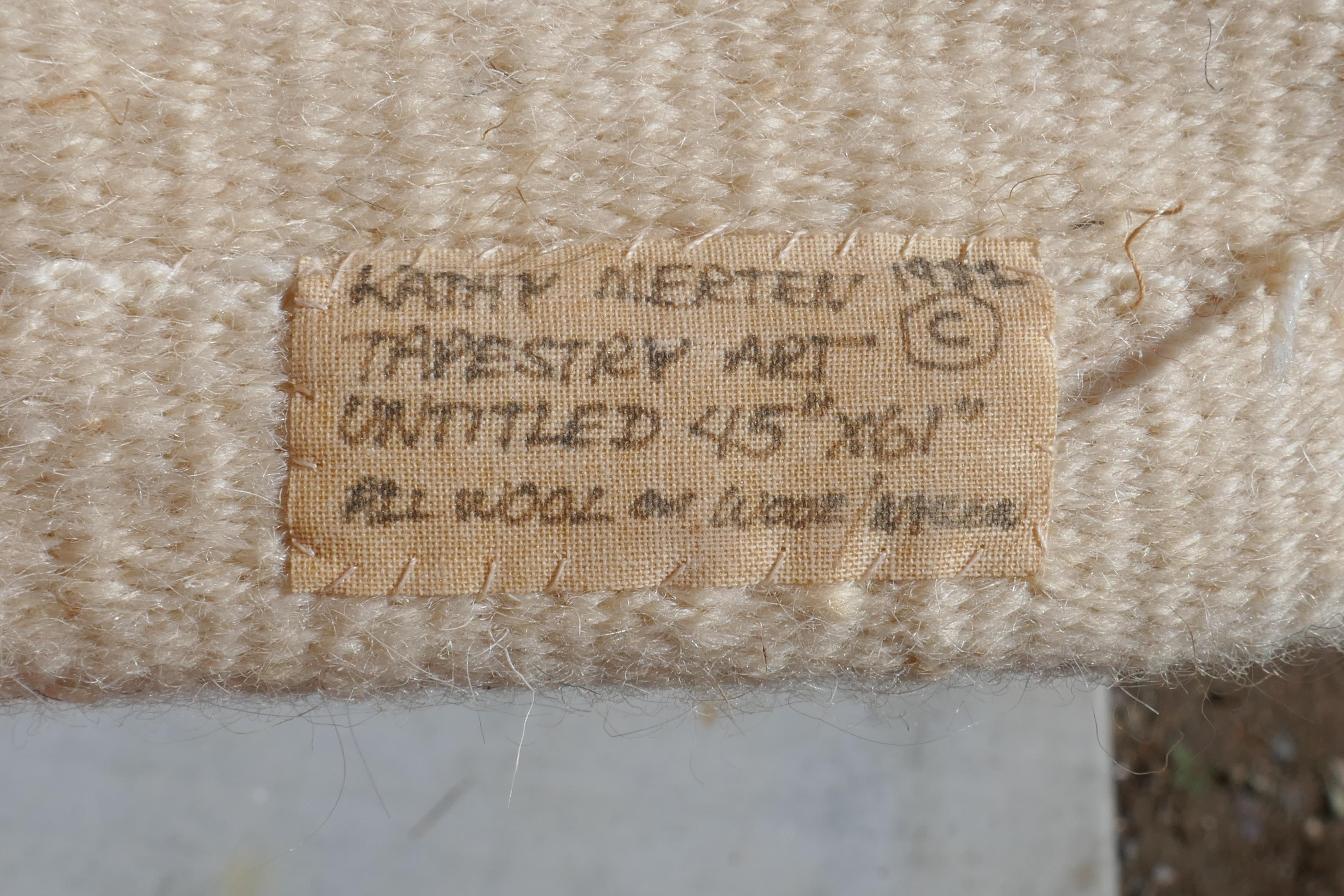 1982 Kathy Merten Handgewebte Wolle Wandteppich Abstrakte Moderne Kunst Textil im Angebot 13