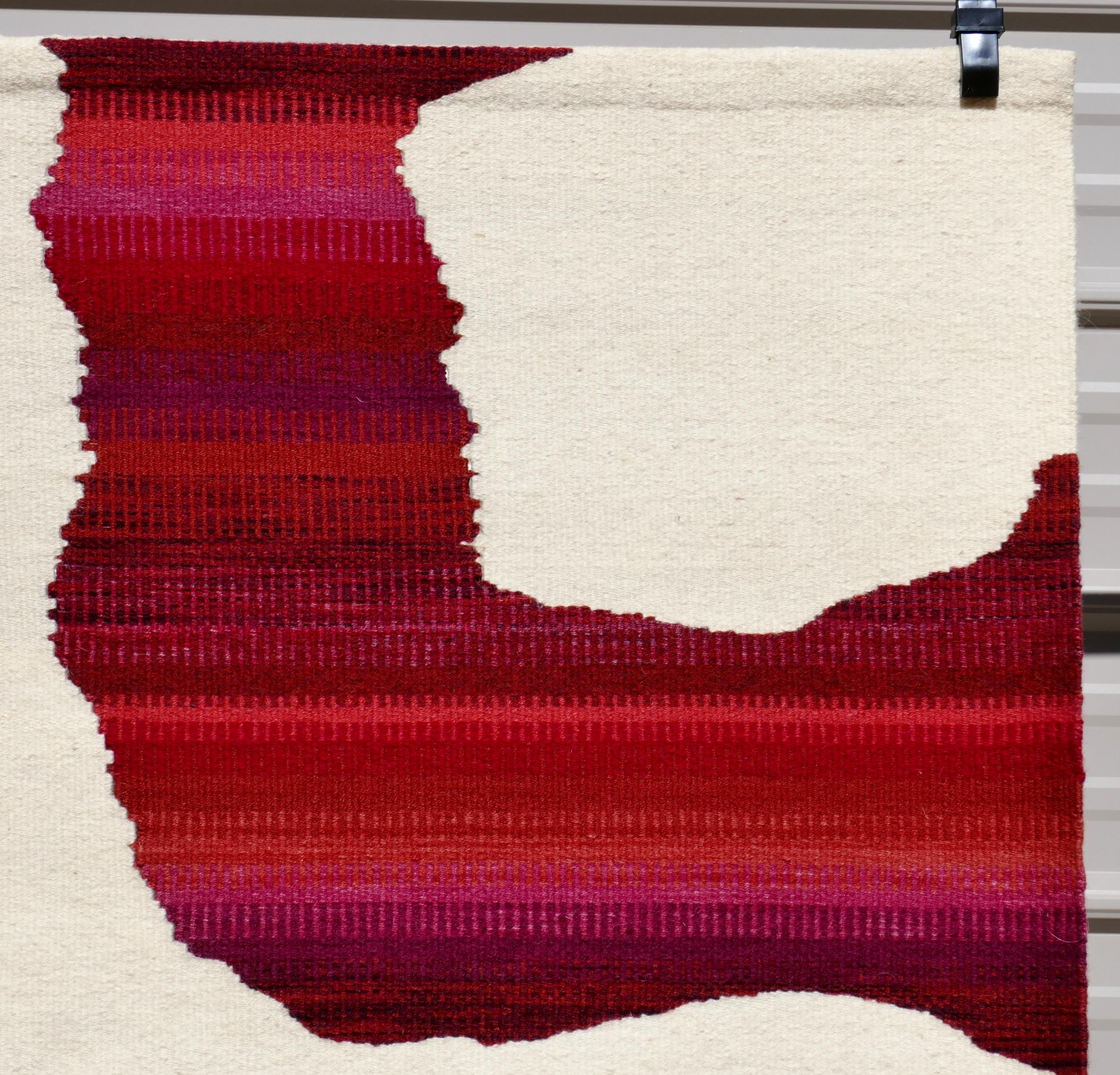 1982 Kathy Merten Handgewebte Wolle Wandteppich Abstrakte Moderne Kunst Textil (Postmoderne) im Angebot