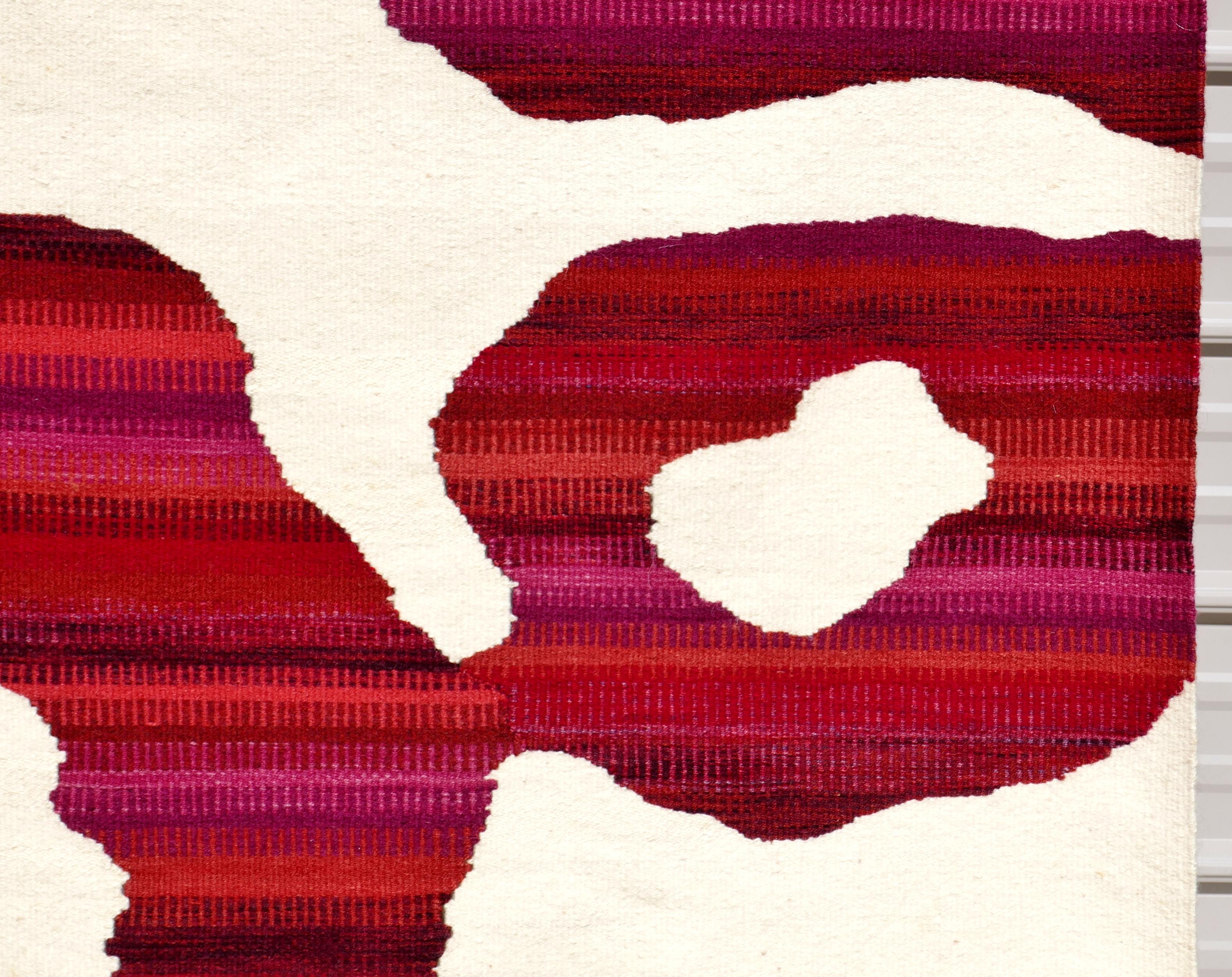 1982 Kathy Merten Handgewebte Wolle Wandteppich Abstrakte Moderne Kunst Textil im Angebot 1