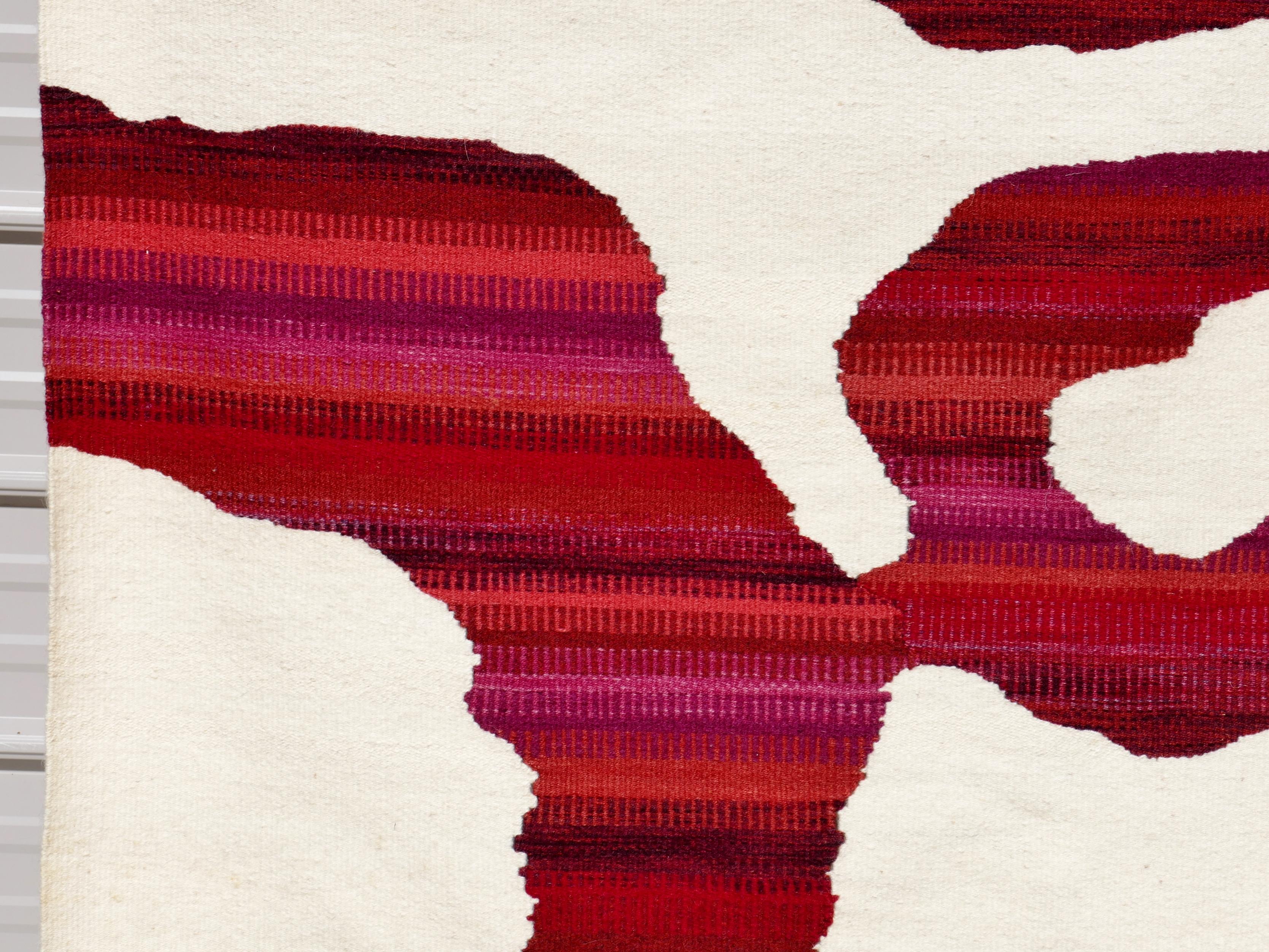 1982 Kathy Merten Handgewebte Wolle Wandteppich Abstrakte Moderne Kunst Textil im Angebot 2