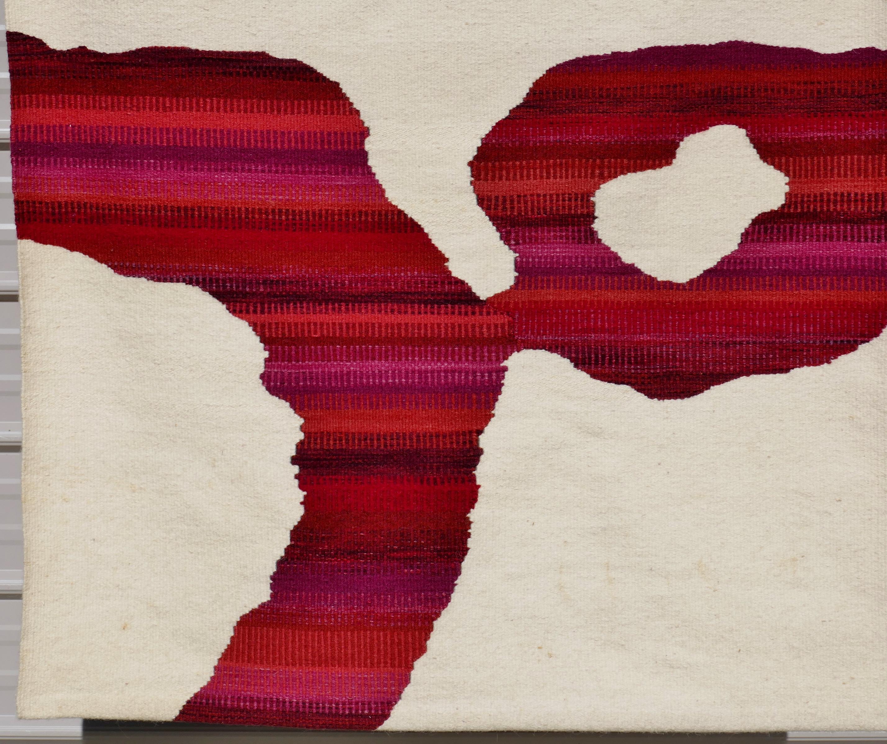 1982 Kathy Merten Handgewebte Wolle Wandteppich Abstrakte Moderne Kunst Textil im Angebot 3