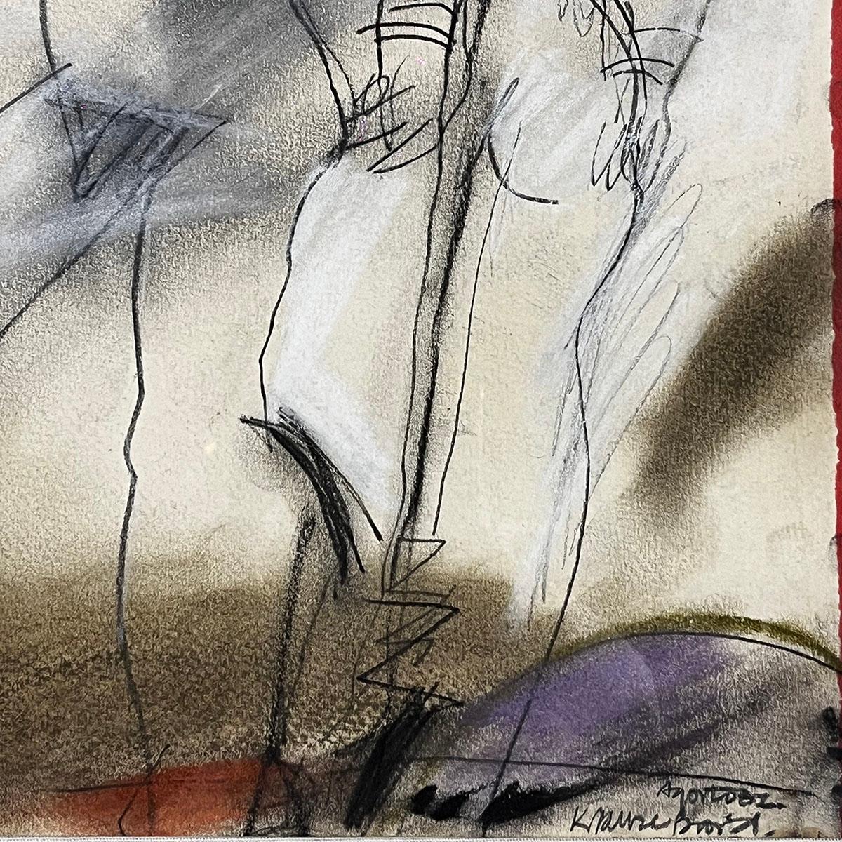 1982 Perla Krauze Ohne Titel Pastell auf Papier Gemälde (Postmoderne) im Angebot
