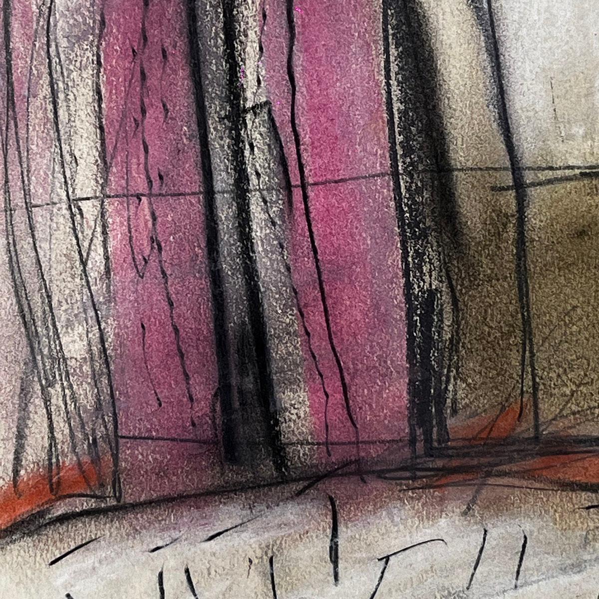 1982 Perla Krauze Ohne Titel Pastell auf Papier Gemälde im Zustand „Gut“ im Angebot in Mexico City, MX