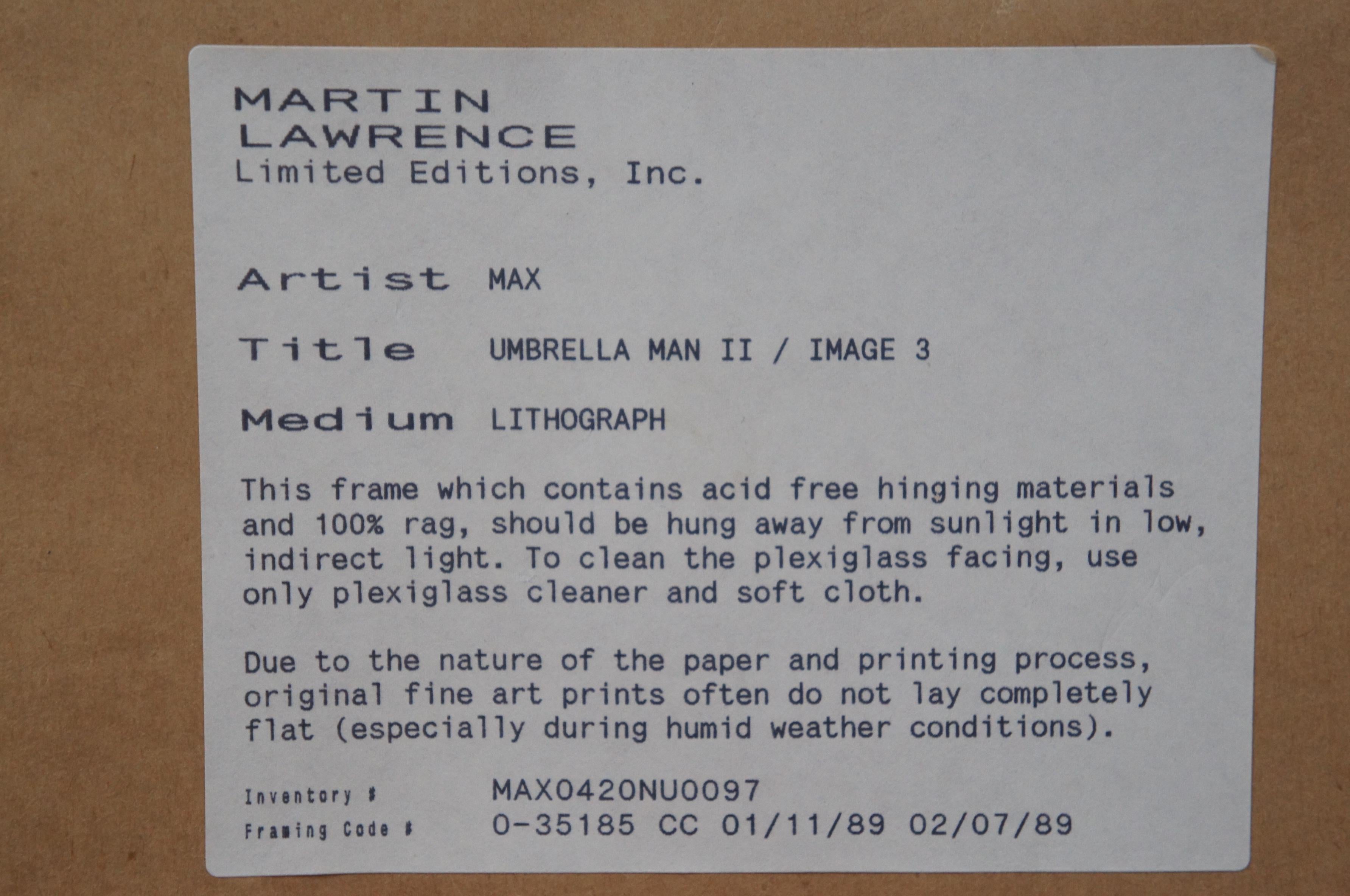 1982 Peter Max Umbrella Man II Image 3 Framed Modern Lithograph Print 5