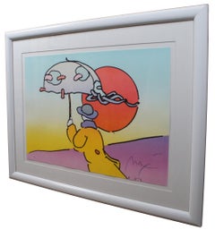 1982 Peter Max Umbrella Man II Image 3 Framed Modern Lithograph Print
