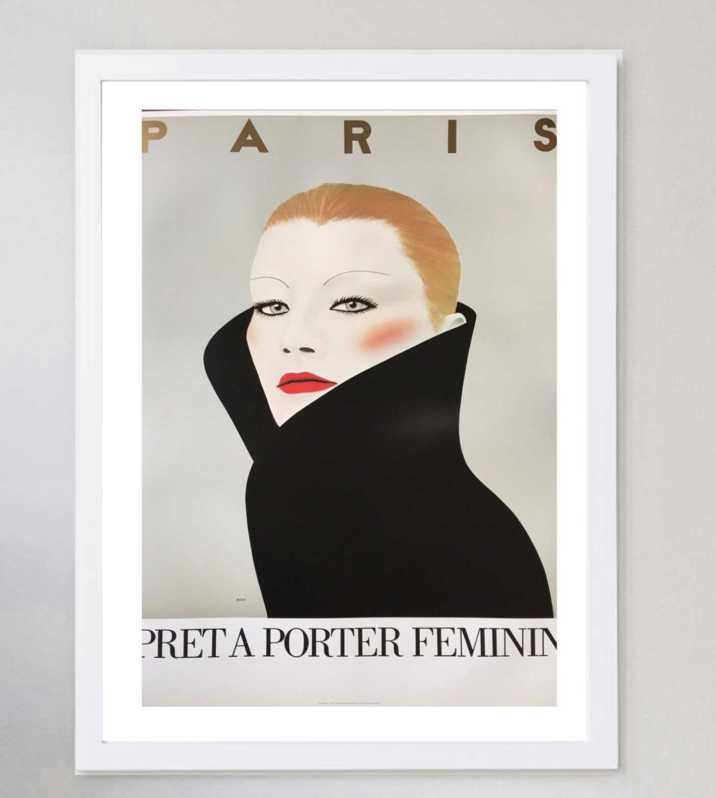 Affiche vintage originale Pret A Porter Feminin Razzia, 1982 Bon état - En vente à Winchester, GB