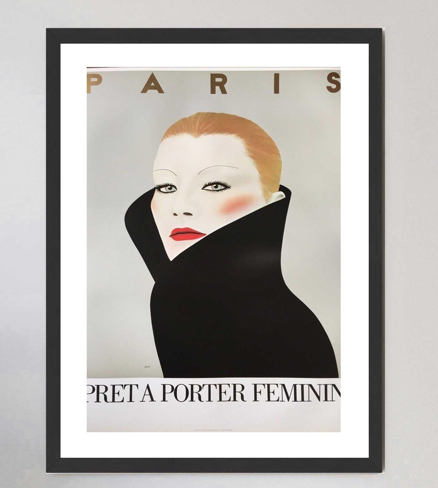Fin du 20e siècle Affiche vintage originale Pret A Porter Feminin Razzia, 1982 en vente