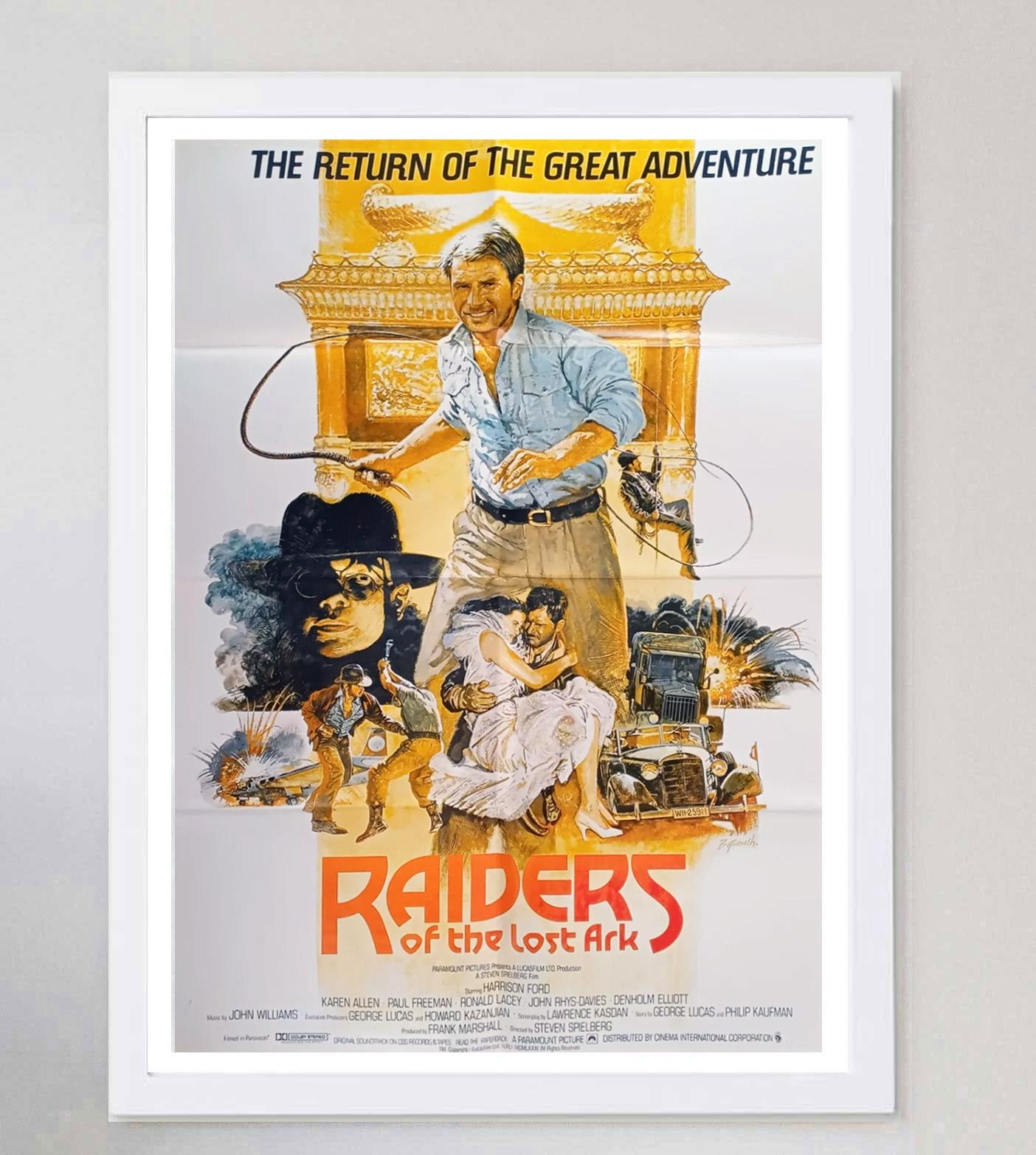 1982 Raiders of the Lost Ark Original Vintage Poster In Good Condition For Sale In Winchester, GB