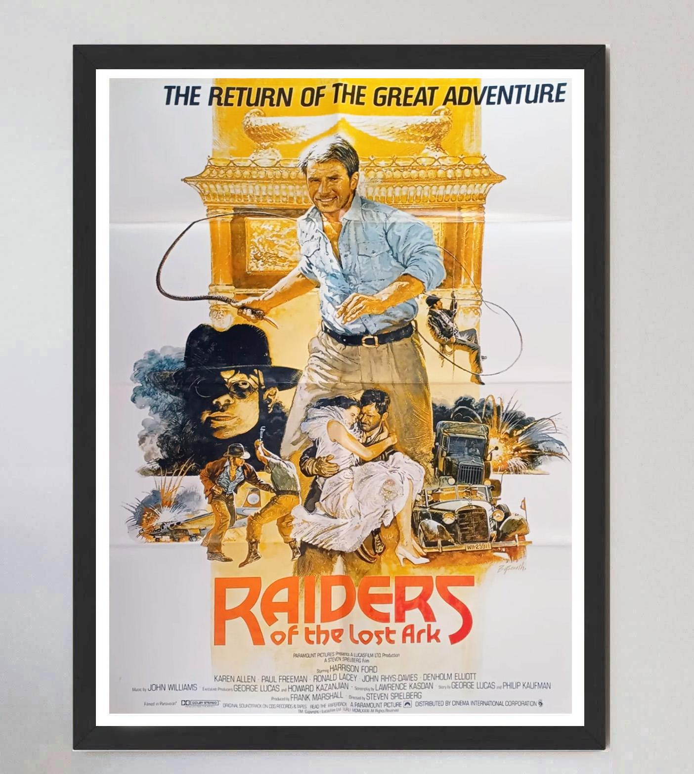 Late 20th Century 1982 Raiders of the Lost Ark Original Vintage Poster For Sale