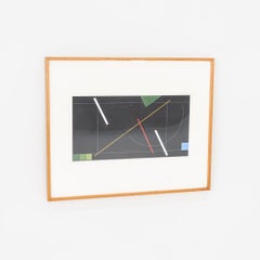 1982 Robert Moore Acrylic Study for 4 x 8 Framed Painting on Paper 32x40"