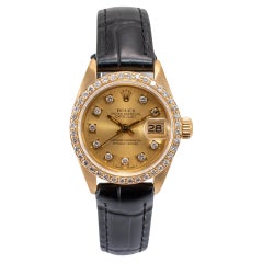1982 Rolex Lady Datejust 26MM 6917 Champagne Diamond Bezel 18K Yellow Gold Watch