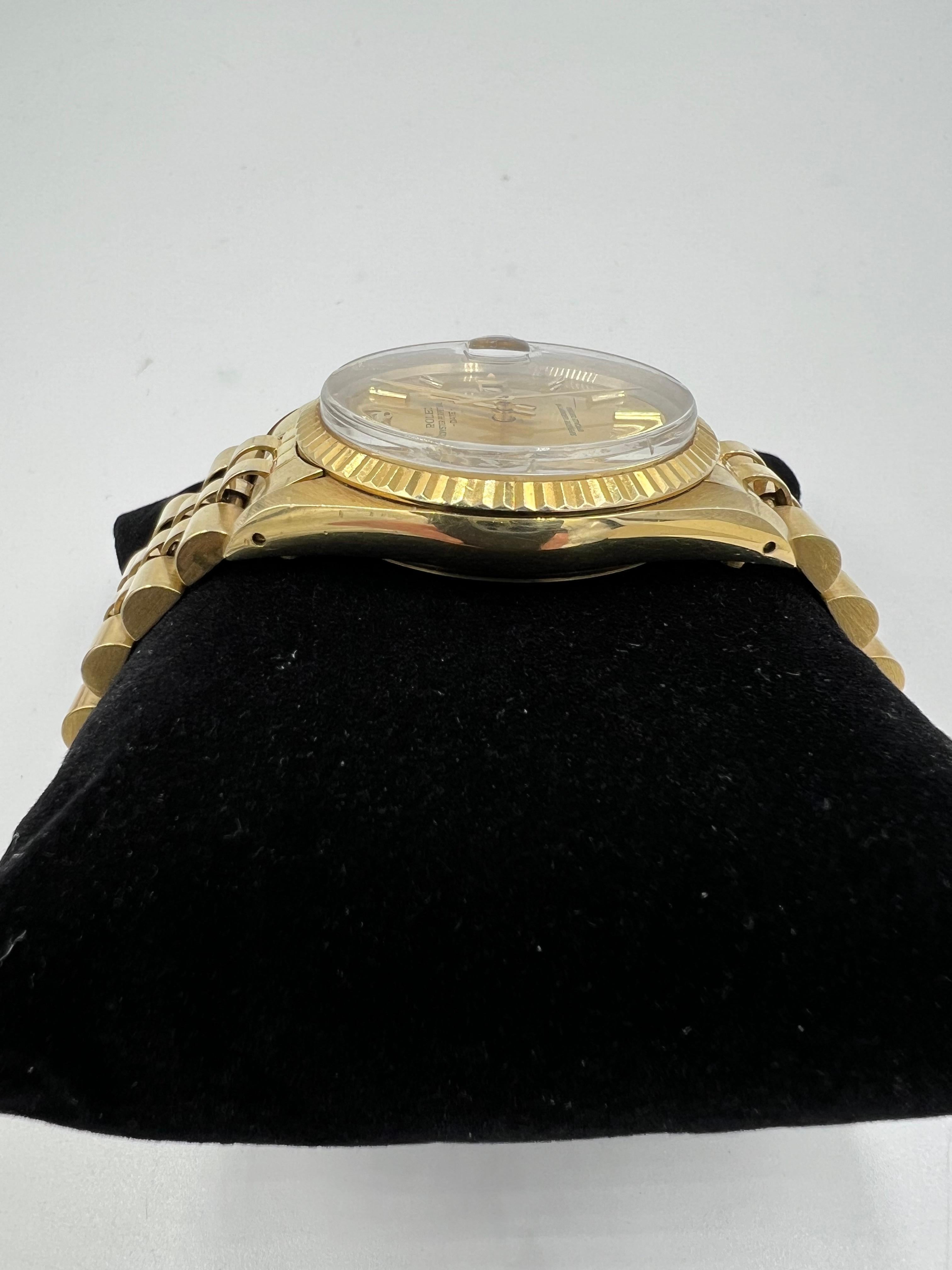 Women's or Men's 1982 Rolex Oyster Perpetual Date 14k Yellow Gold Wristwatch