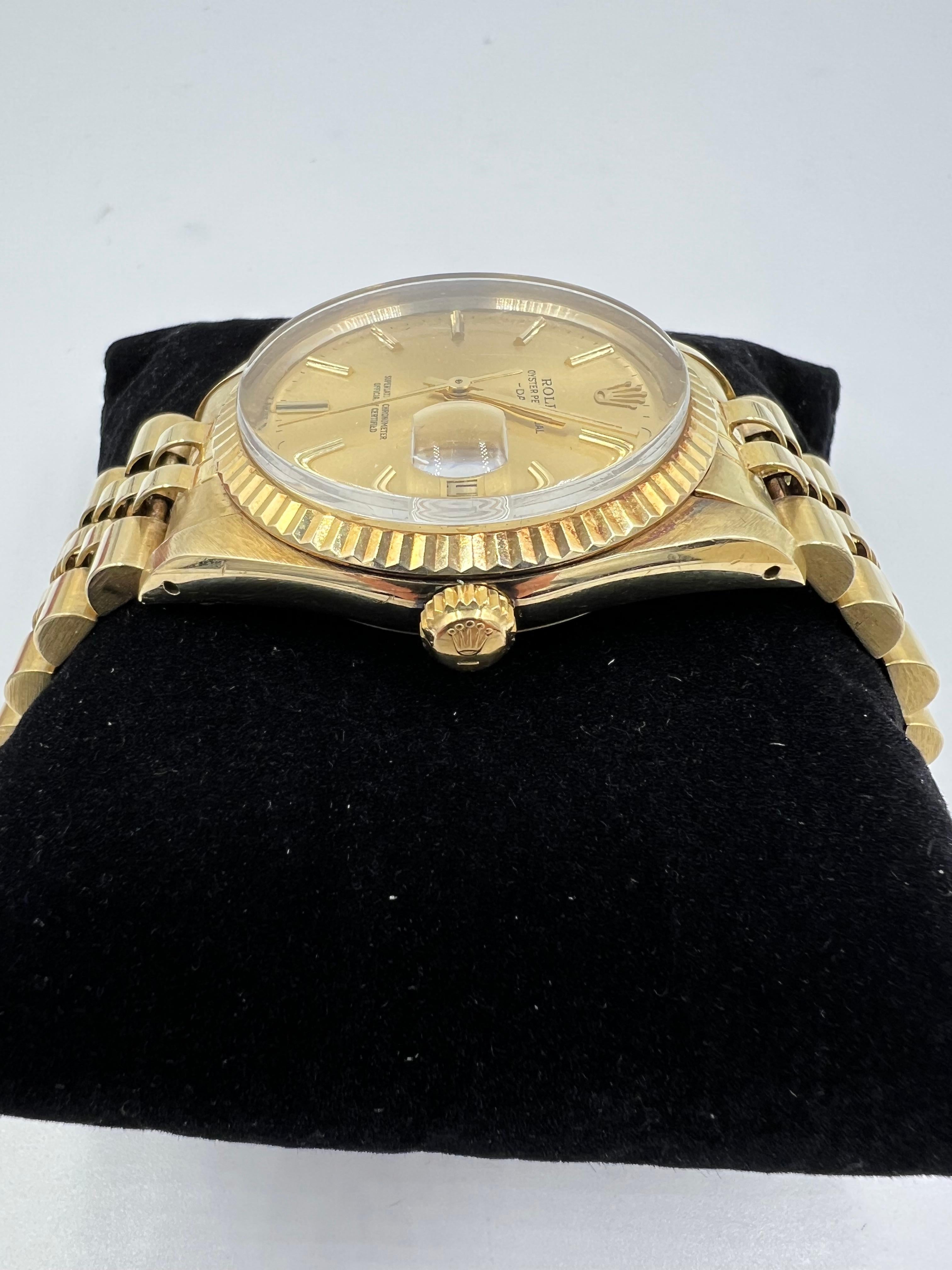 1982 Rolex Oyster Perpetual Date 14k Yellow Gold Wristwatch 1
