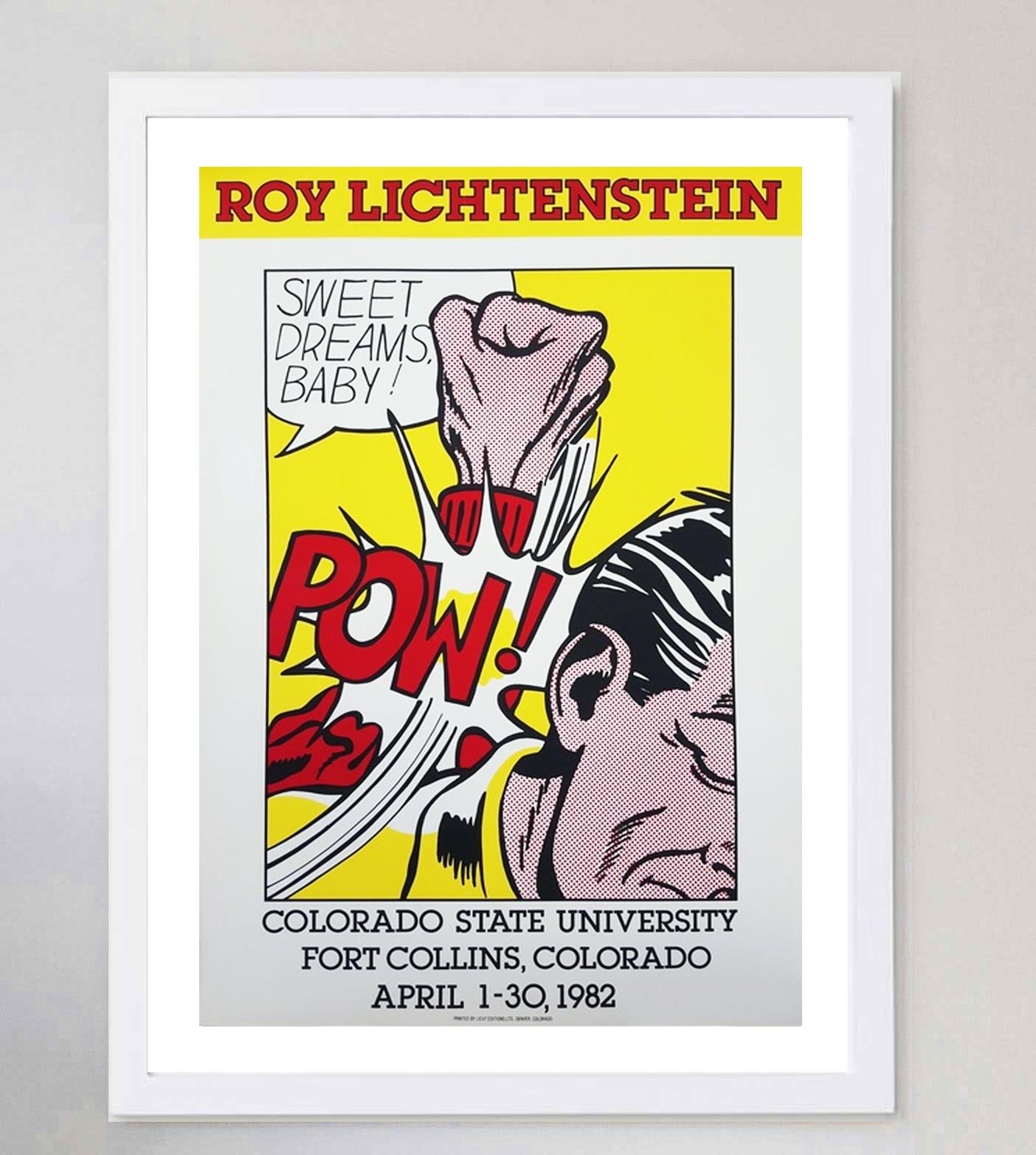 1982 Roy Lichtenstein - Sweet Dreams Baby - Colorado State Original Poster In Good Condition For Sale In Winchester, GB