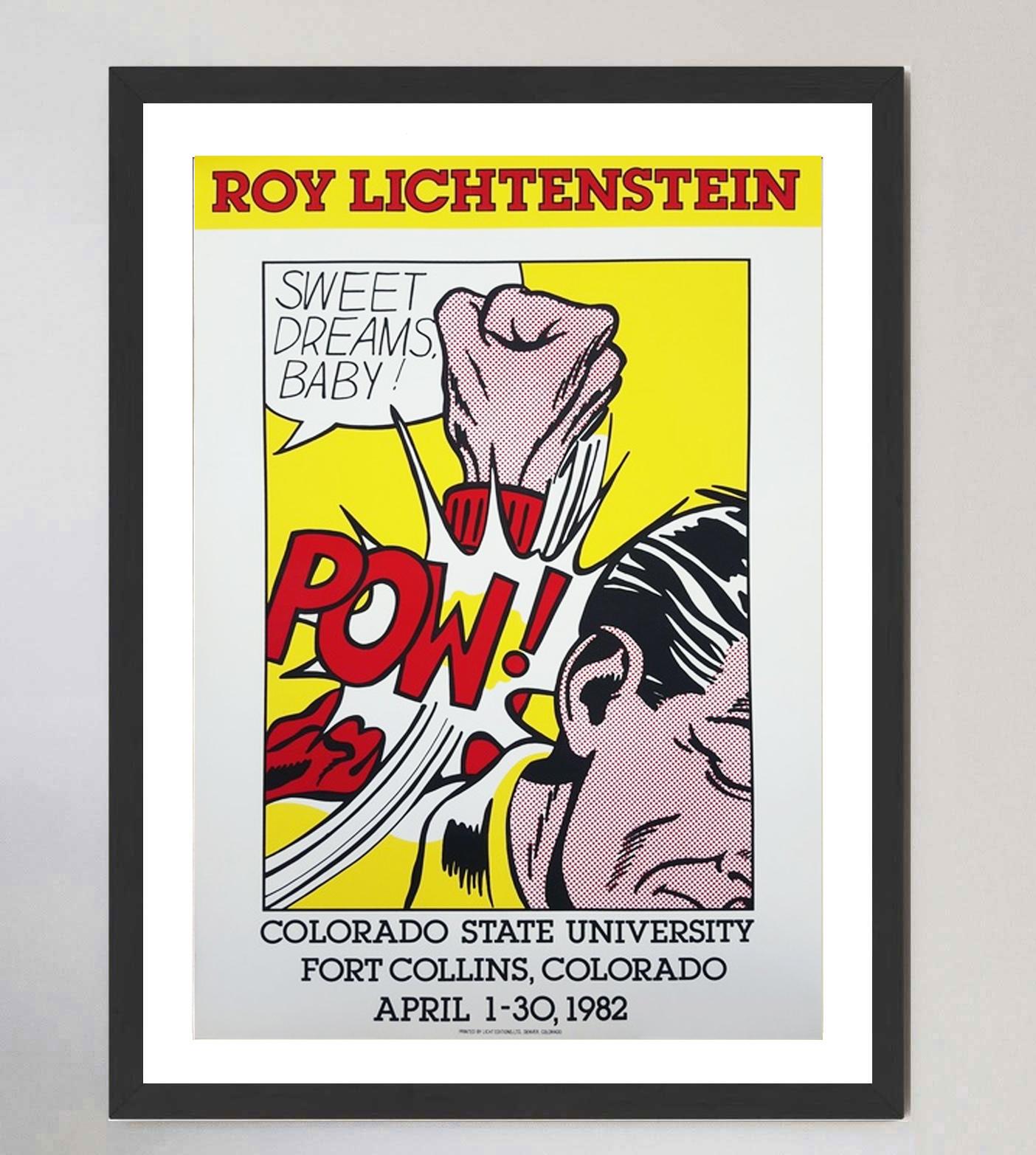 Fin du 20e siècle Roy Lichtenstein - Sweet Dreams Baby - Affiche originale du Colorado State, 1982 en vente