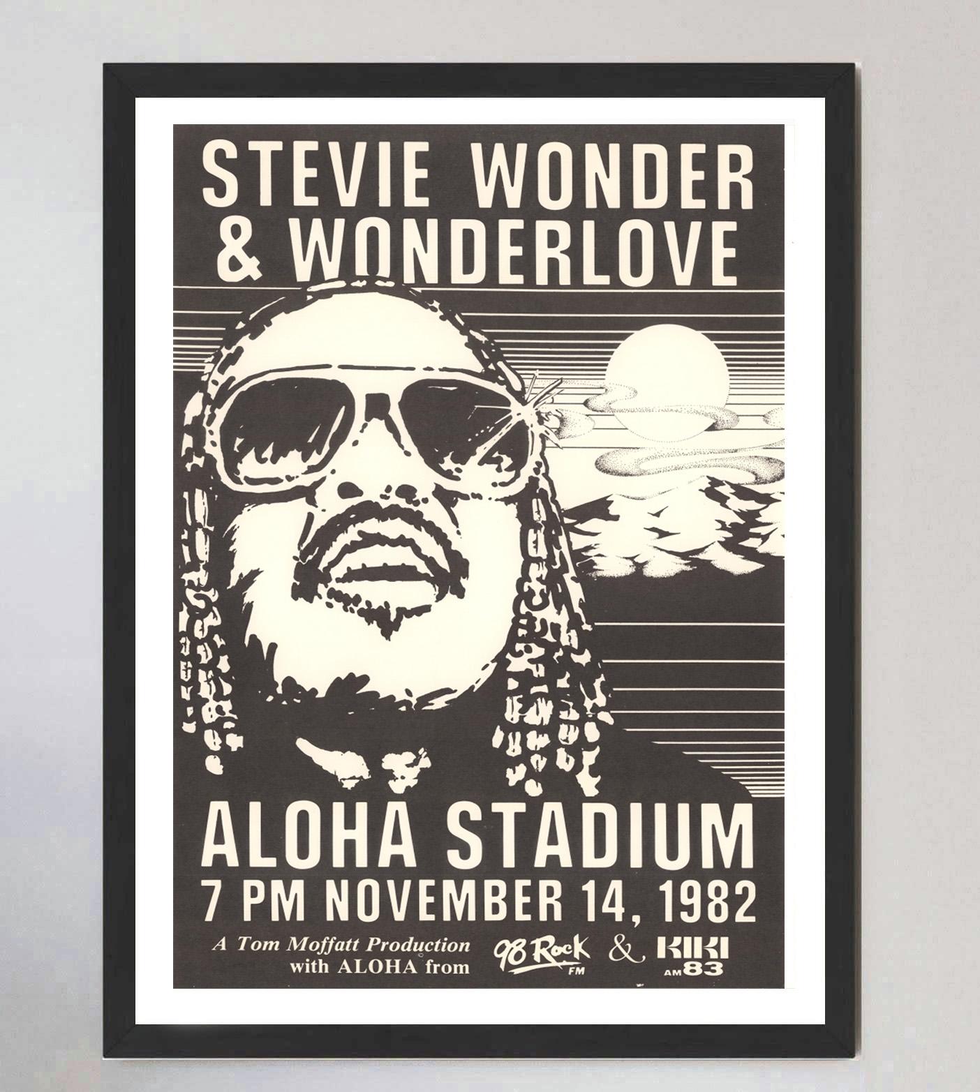 1982 Stevie Wonder - Aloha Stadion Original Vintage Poster (amerikanisch) im Angebot