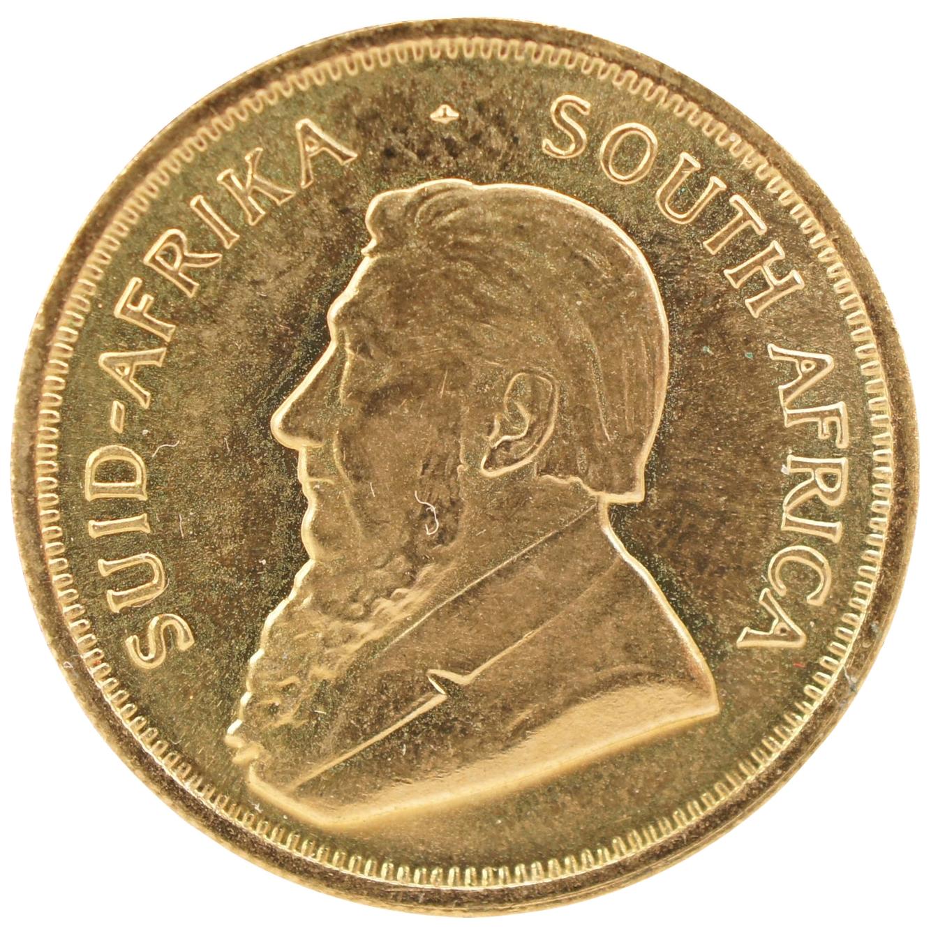 1982 Sud-Afrika South Africa 1/4 Oz Fine Gold Krugerrand Coin Fyngoud Stag 8.5g