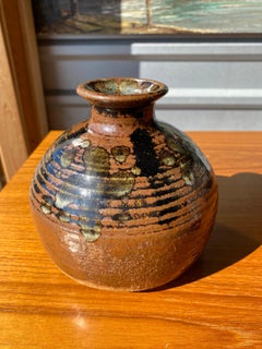 1982 Vintage Clay Pottery Vase Signed by Carlson