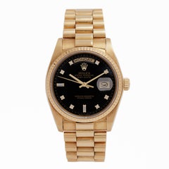 1982 Vintage Rolex Day-Date President 18 Karat Model 18038 Diamond Dial with Box