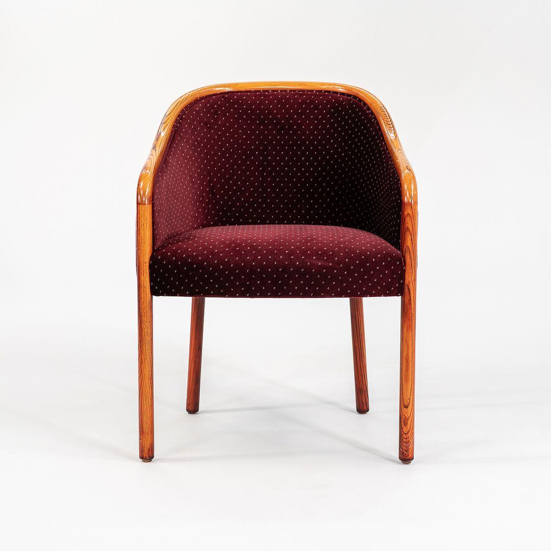 1982 Ward Bennett for Brickel Associates Bankers Chair in Lacquered Ash & Mohair For Sale 3
