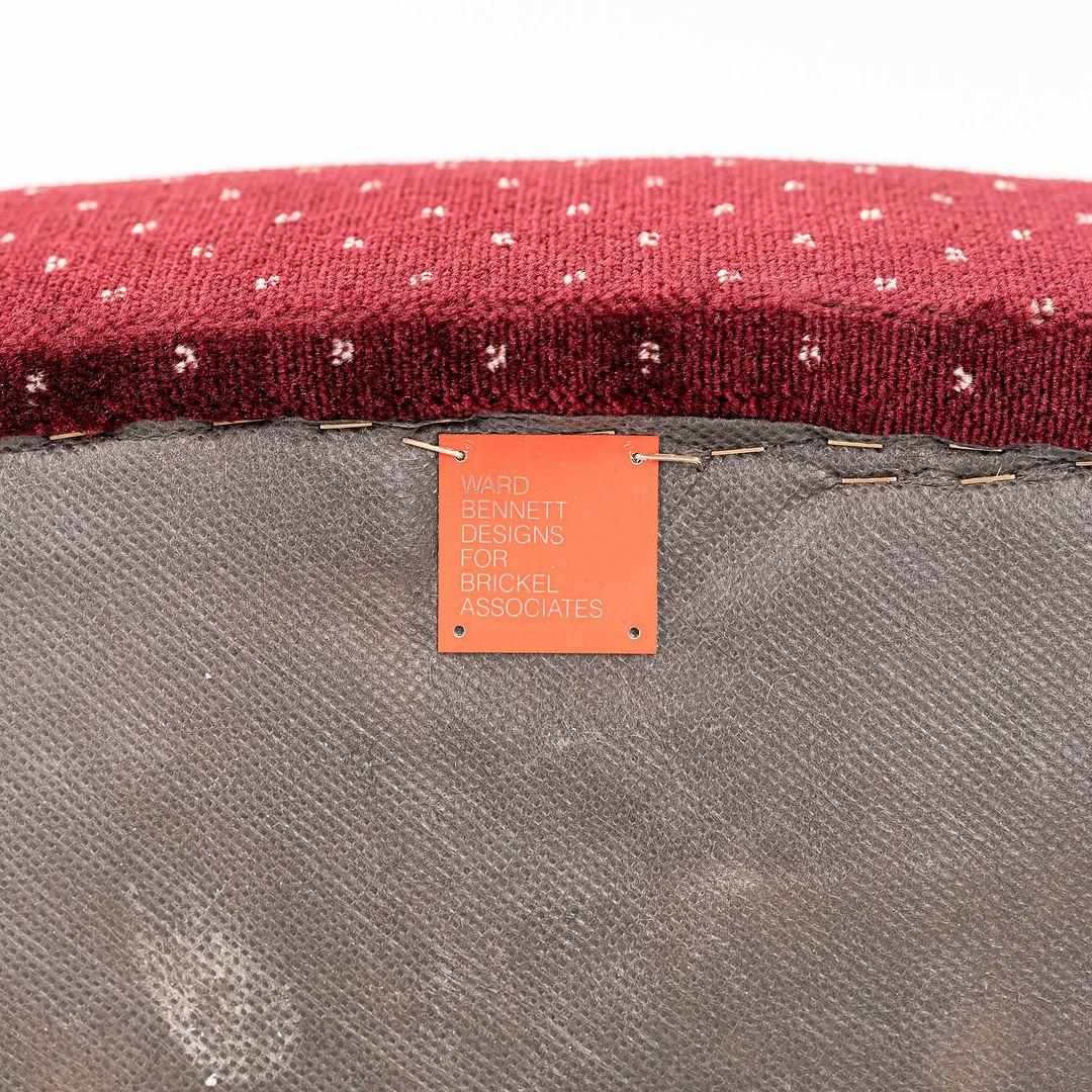Modern 1982 Ward Bennett for Brickel Associates Bankers Chair in Lacquered Ash & Mohair For Sale