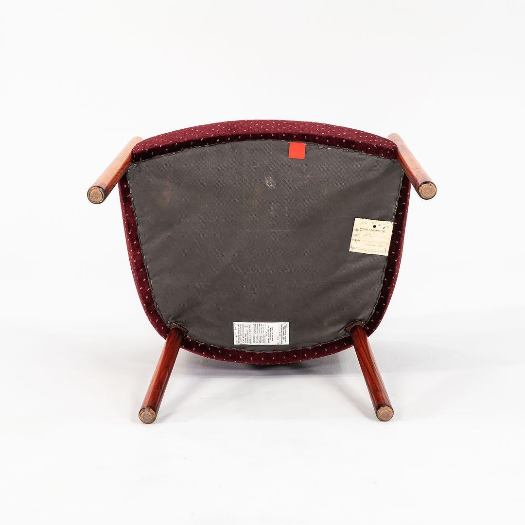 American 1982 Ward Bennett for Brickel Associates Bankers Chair in Lacquered Ash & Mohair For Sale