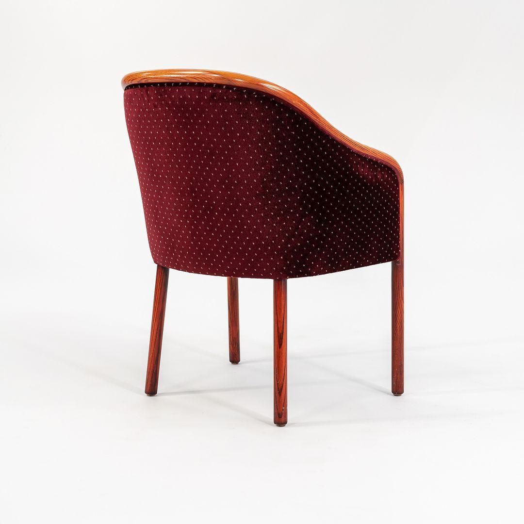 1982 Ward Bennett for Brickel Associates Bankers Chair in Lacquered Ash & Mohair In Good Condition For Sale In Philadelphia, PA