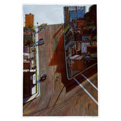 Impression d'exposition « Street & Shadows » de Wayne Thiebaud, paysages et vues de villes, 1982