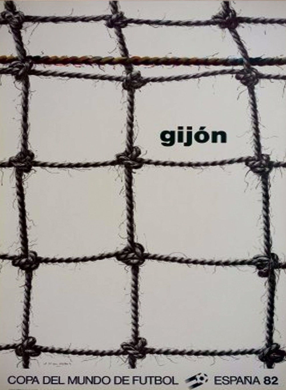 Originalplakat zur Fußball-WM 1982 in Spanien – Gijón von Gerard Titus-Carmel im Angebot
