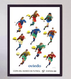Affiche originale de la Coupe du monde 1982 en Espagne - Oviedo, par Pol Bury