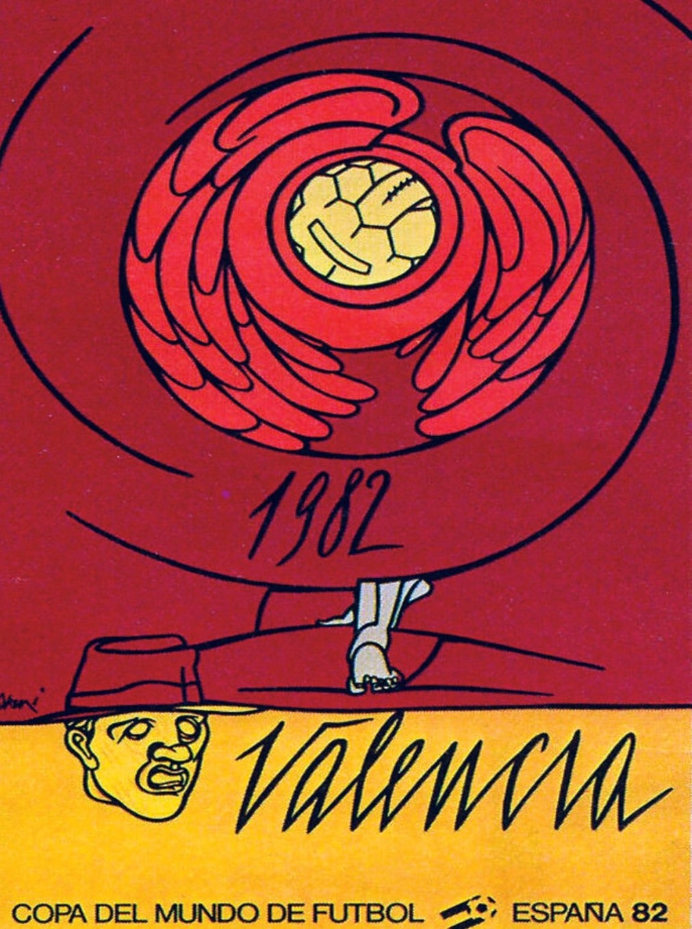 1982 World Cup Spain - Valencia Original Poster by Valerio Adami For Sale