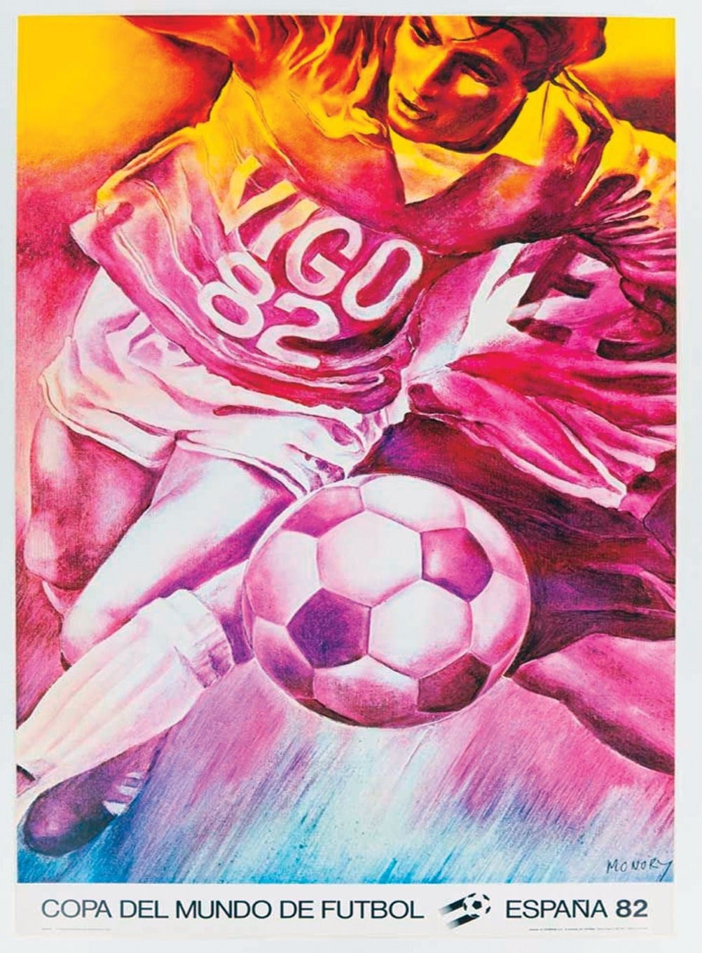 1982 World Cup Spain - Vigo Original Poster by Jacques Monory For Sale