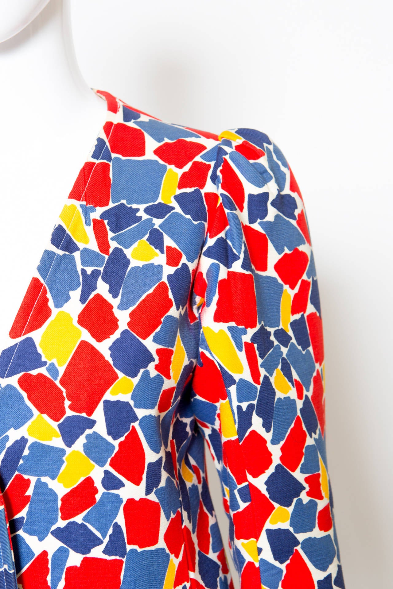 1982s YSL Yves Saint Laurent Printed Jacket For Sale 2