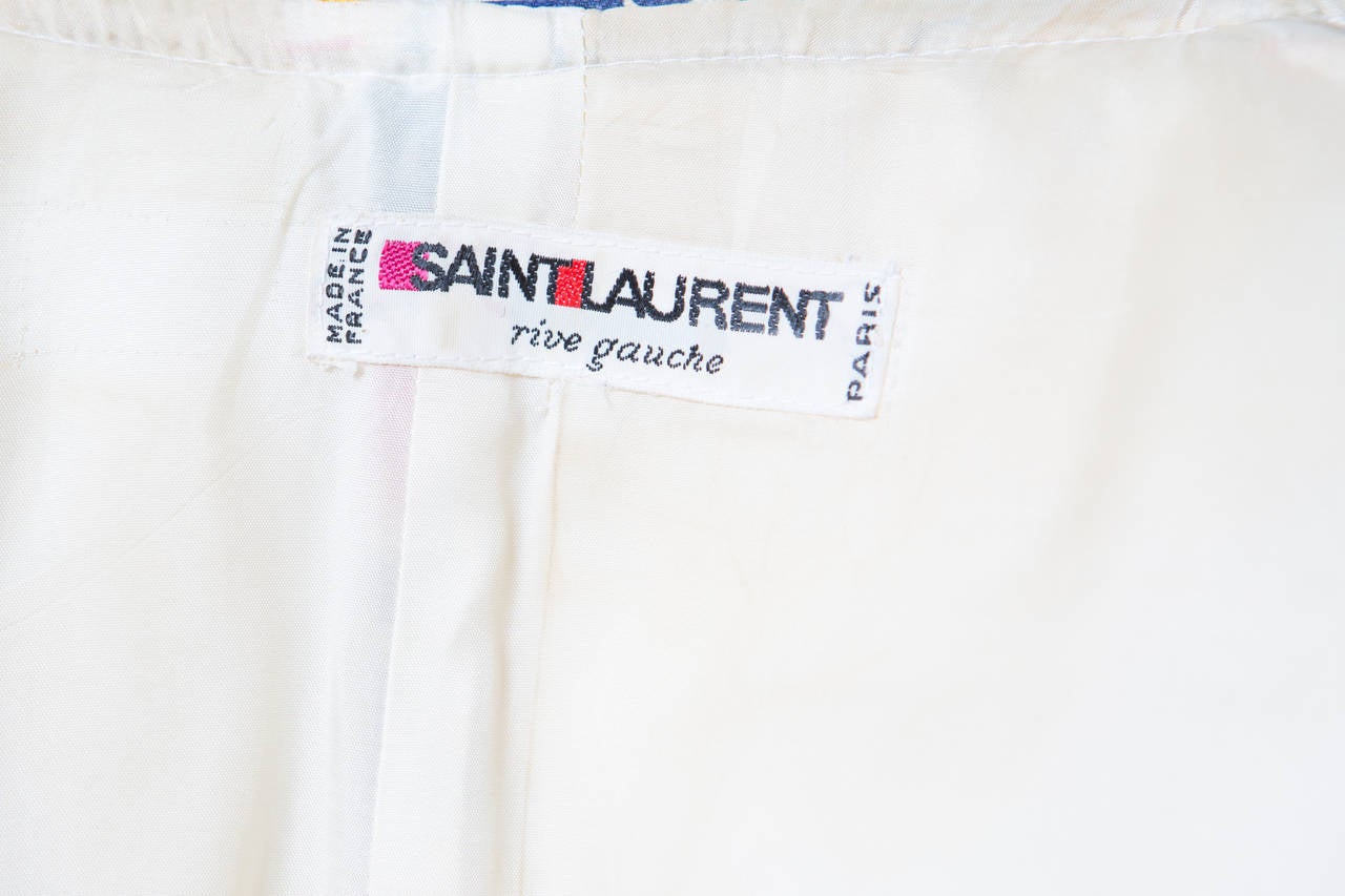 1982er Jahre YSL Yves Saint Laurent Bedruckte Jacke im Angebot 5