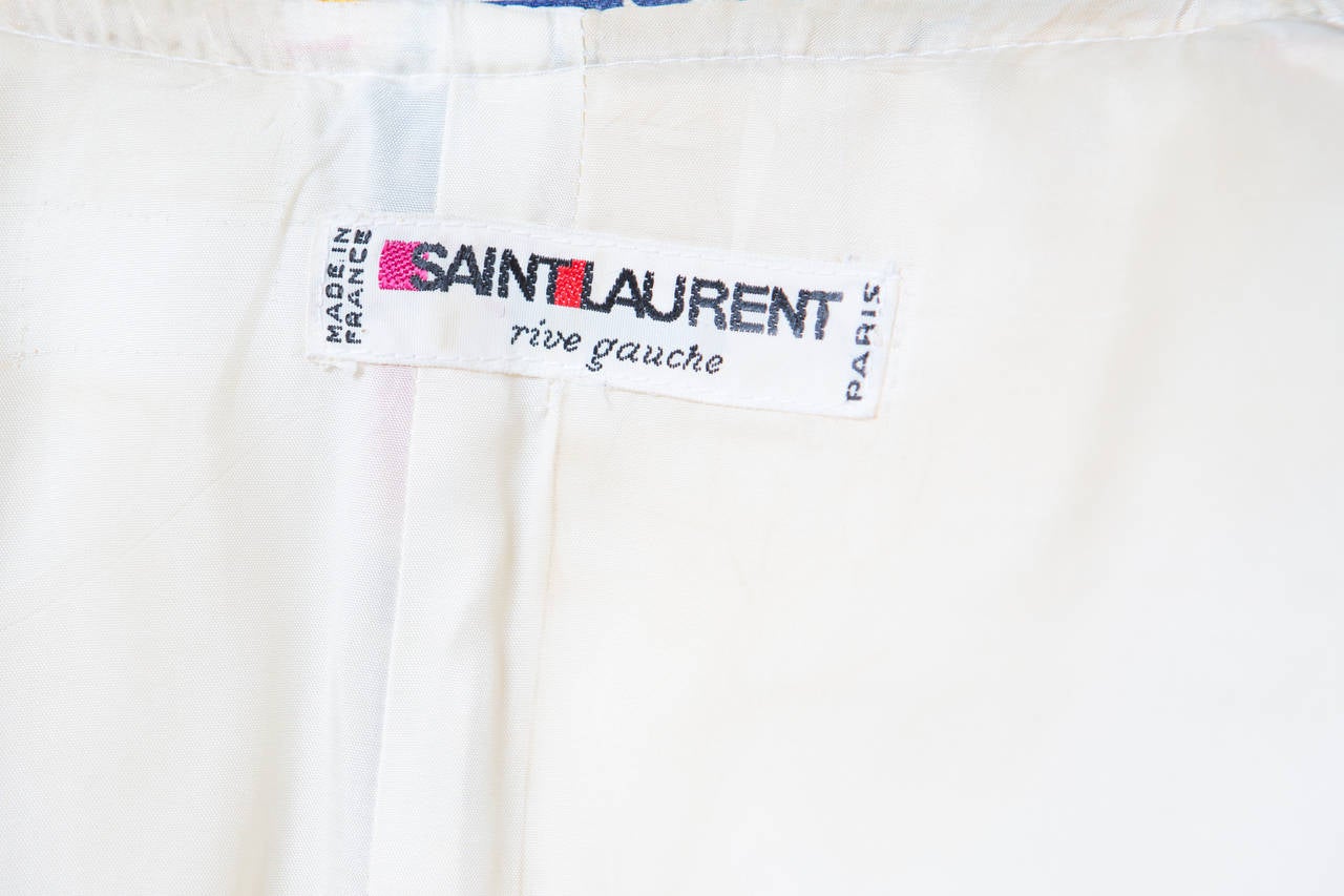 1982s YSL Yves Saint Laurent Printed Jacket For Sale 4