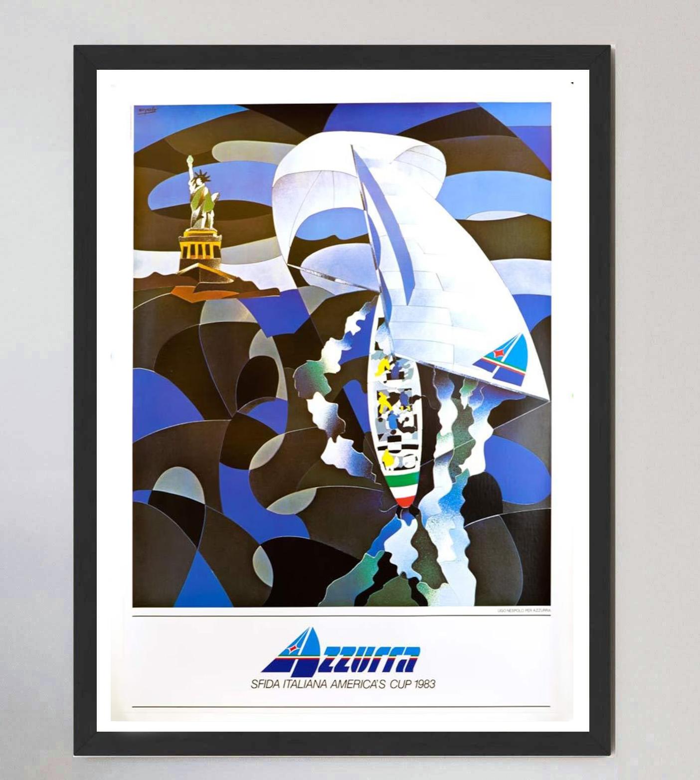 Late 20th Century 1983 America's Cup Original Vintage Poster For Sale