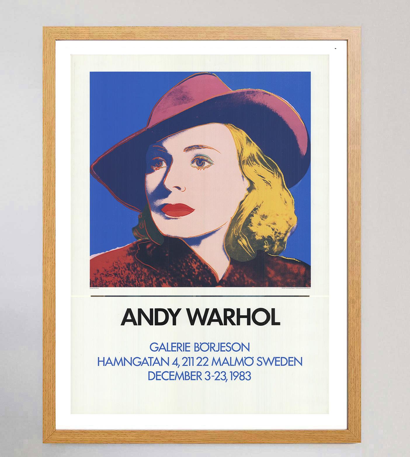 Suédois Affiche vintage originale d'Andy Warhol - Galerie Borjeson, 1983 en vente