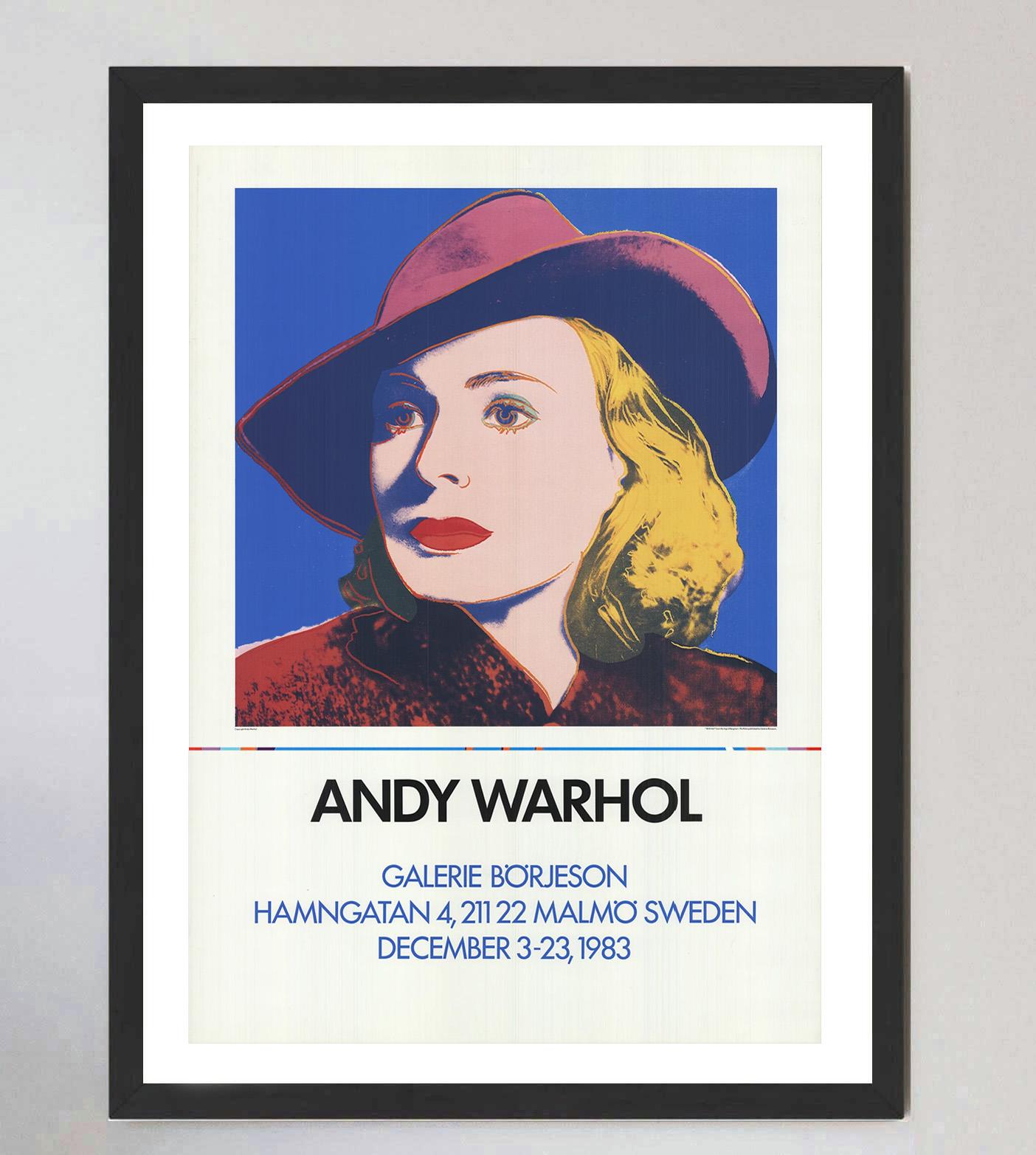 Fin du 20e siècle Affiche vintage originale d'Andy Warhol - Galerie Borjeson, 1983 en vente