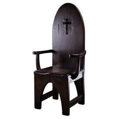 1983 Sessel aus handgeschnitzter Eiche von No Age Studio