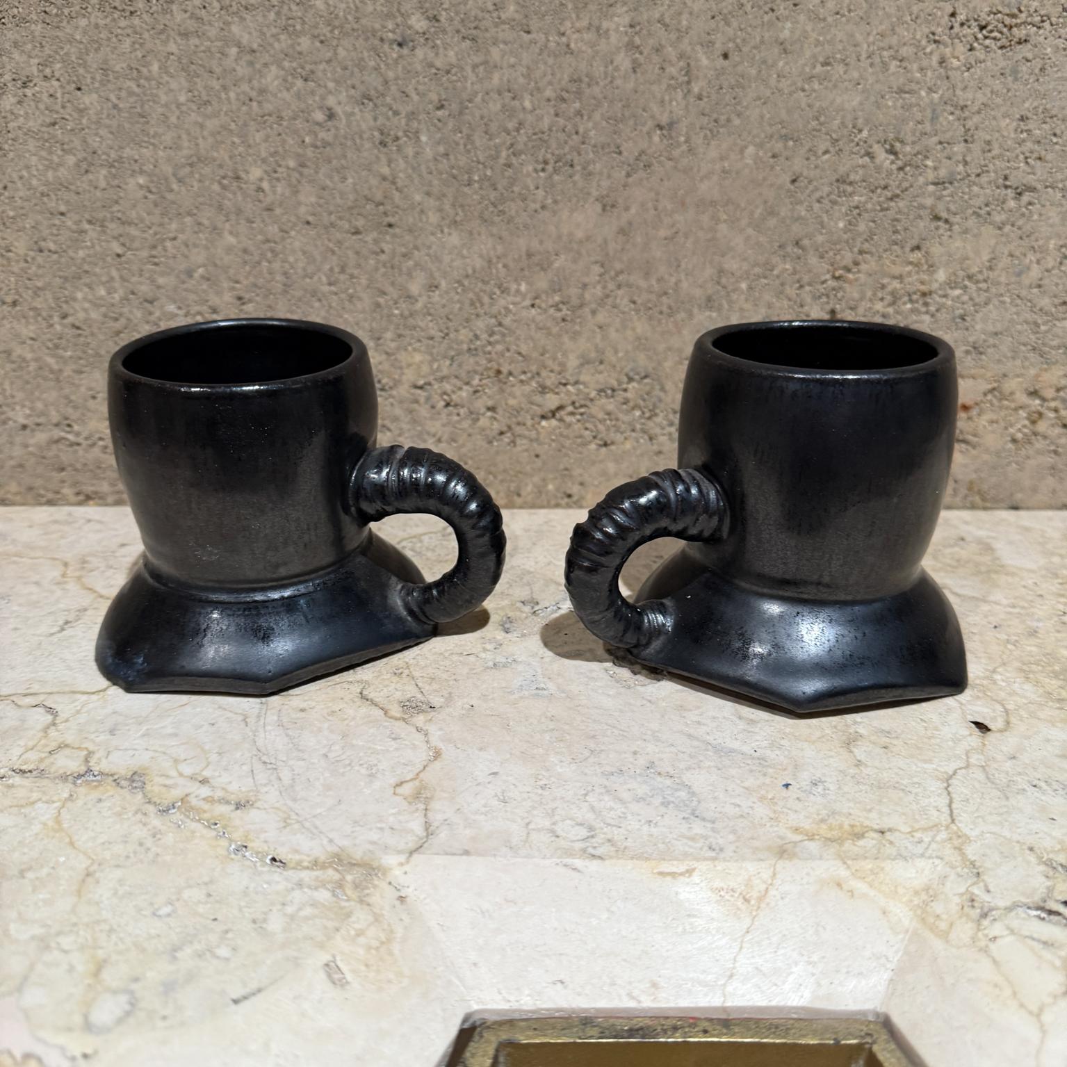 1983 Artsy Coffee Mugs Signed Pottery Melching For Sale 5