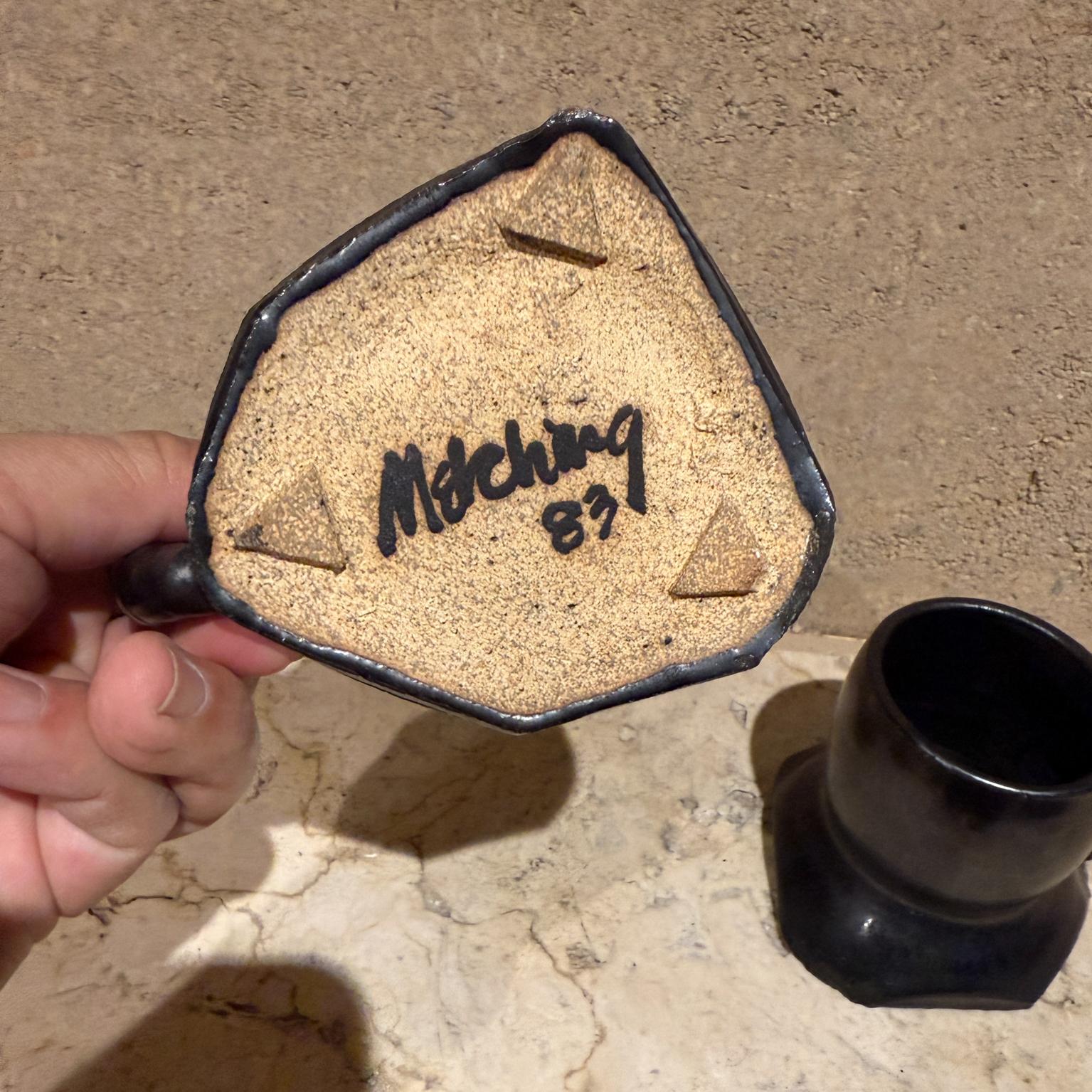 1983 Artsy Coffee Mugs Signed Pottery Melching For Sale 11