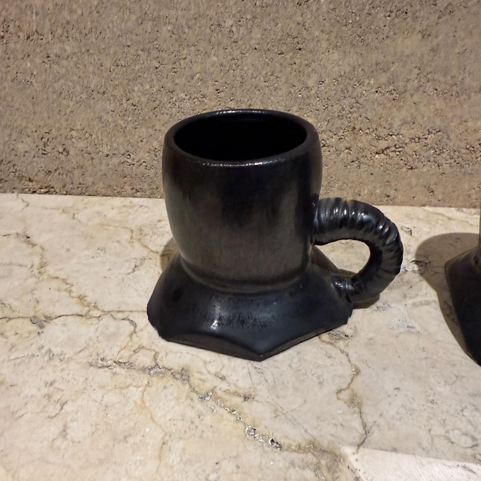 1983 Artsy Coffee Mugs Signed Pottery Melching For Sale 1