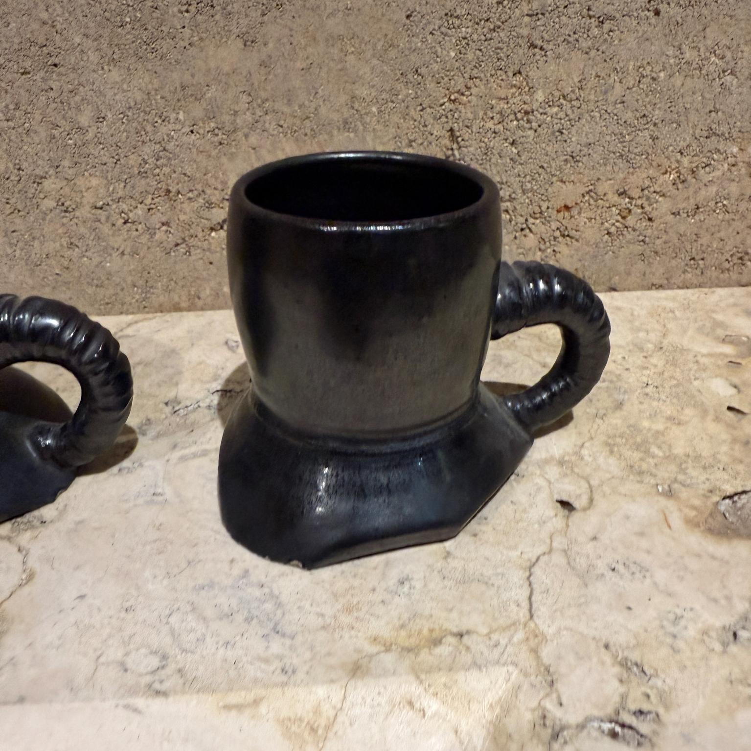1983 Artsy Coffee Mugs Signed Pottery Melching For Sale 2