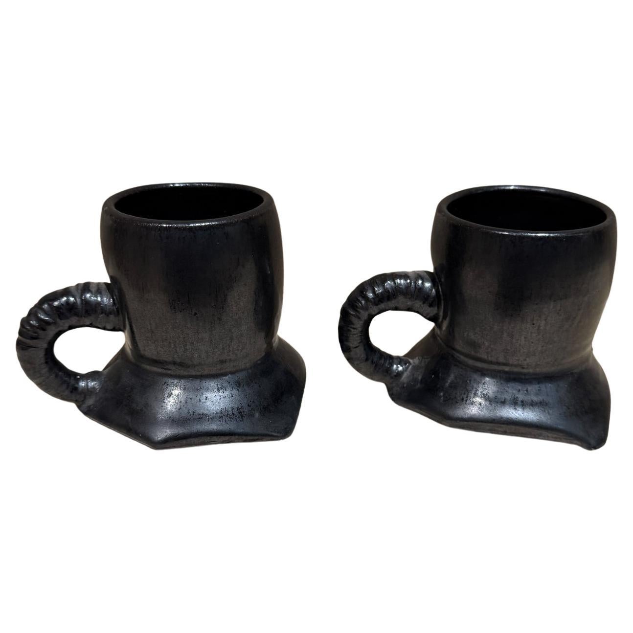 1983 Artsy Coffee Mugs Signed Pottery Melching