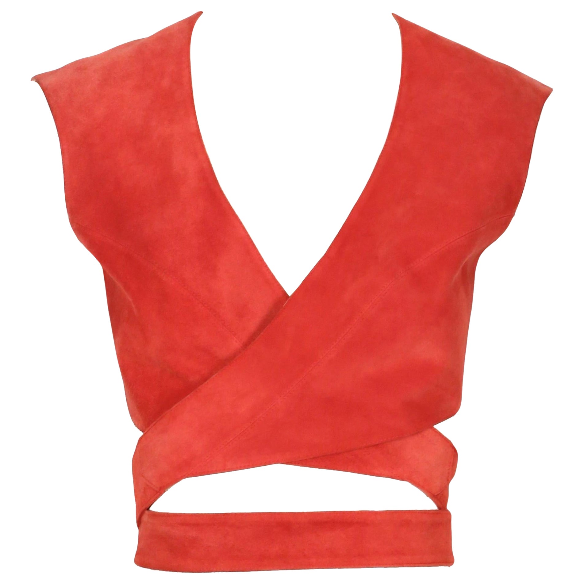 1983 AZZEDINE ALAIA Top en daim RUNWAY