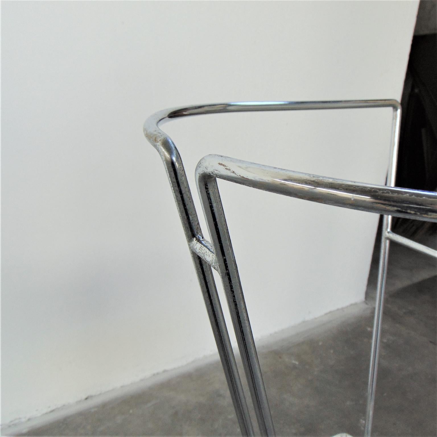 1983 Barstools Set White Leather and Chromed Steel by Sormani, Italy For Sale 7
