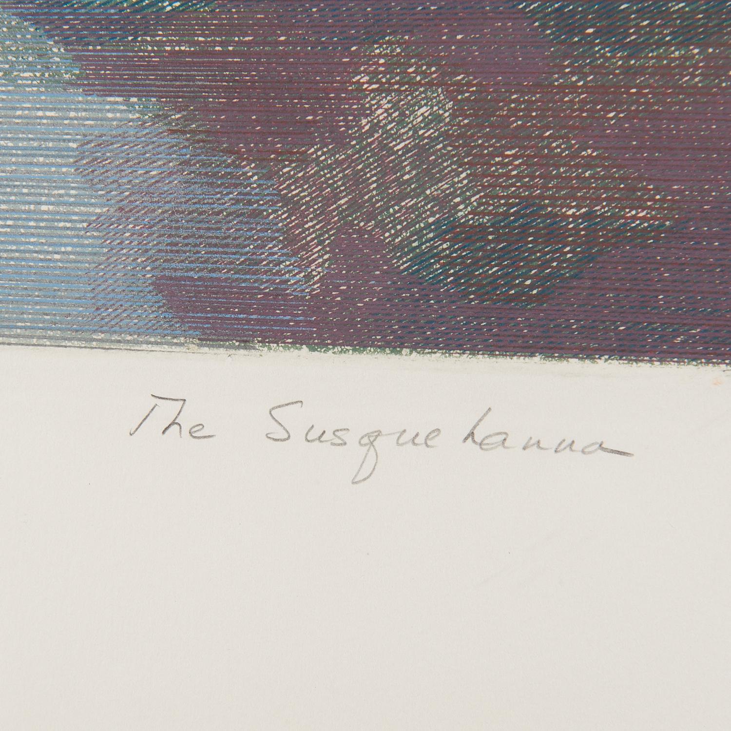 1983, Caroline Stone „The Susquehanna“, Radierung auf Papier, signiert und nummeriert (Radiert) im Angebot