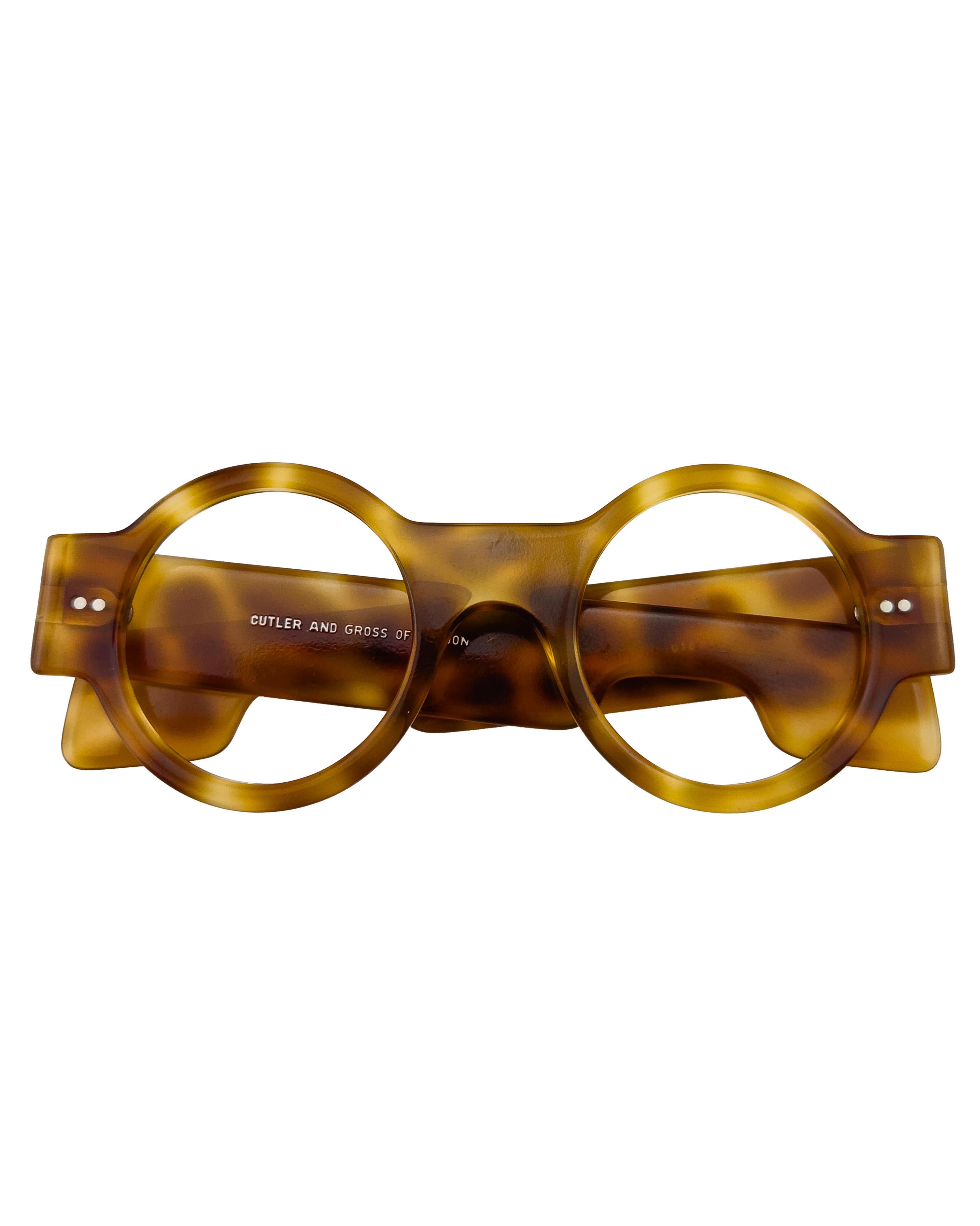 1983 Cutler and Gross Brown Faux Tortoise Frame In Good Condition For Sale In Toronto, Ontario